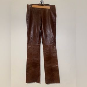 Real brown leather pants